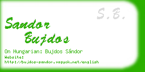 sandor bujdos business card